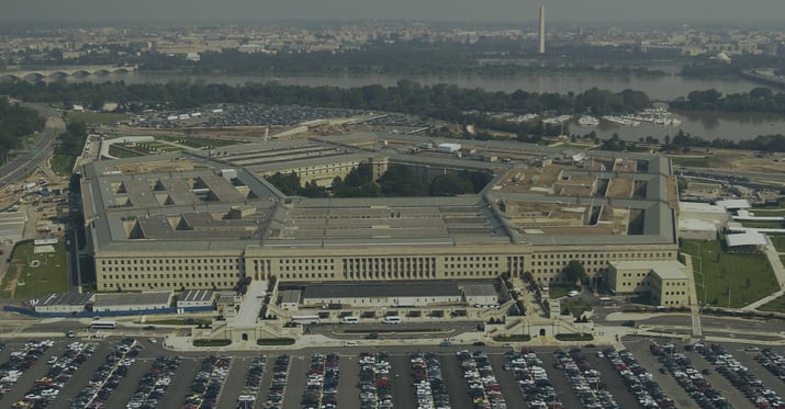 An aerial view style image of the United States Pentagon.